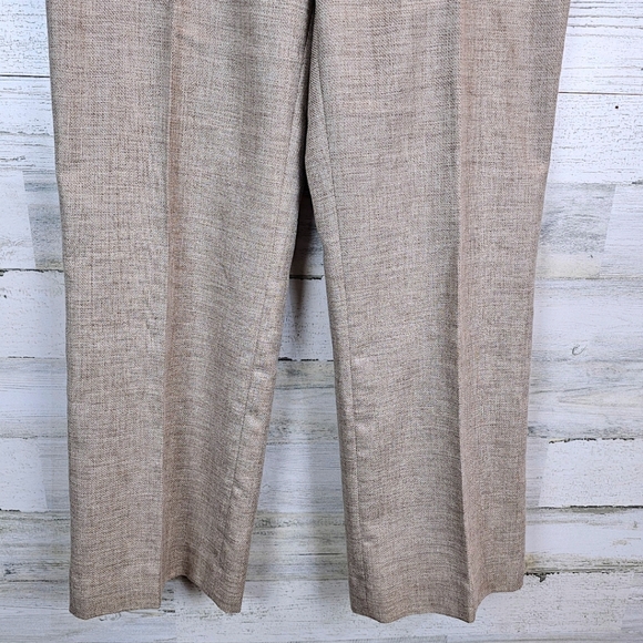 Lafayette 148 NY Women Menswear Virgin Wool Blend Dress Pants 12 Tan Lightweight - Picture 9 of 12